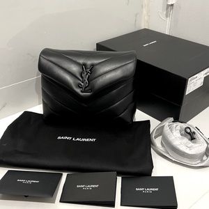 YSL Loulou Toy strap bag in quilted ‘Y’ leather - Black Leather with Black HW